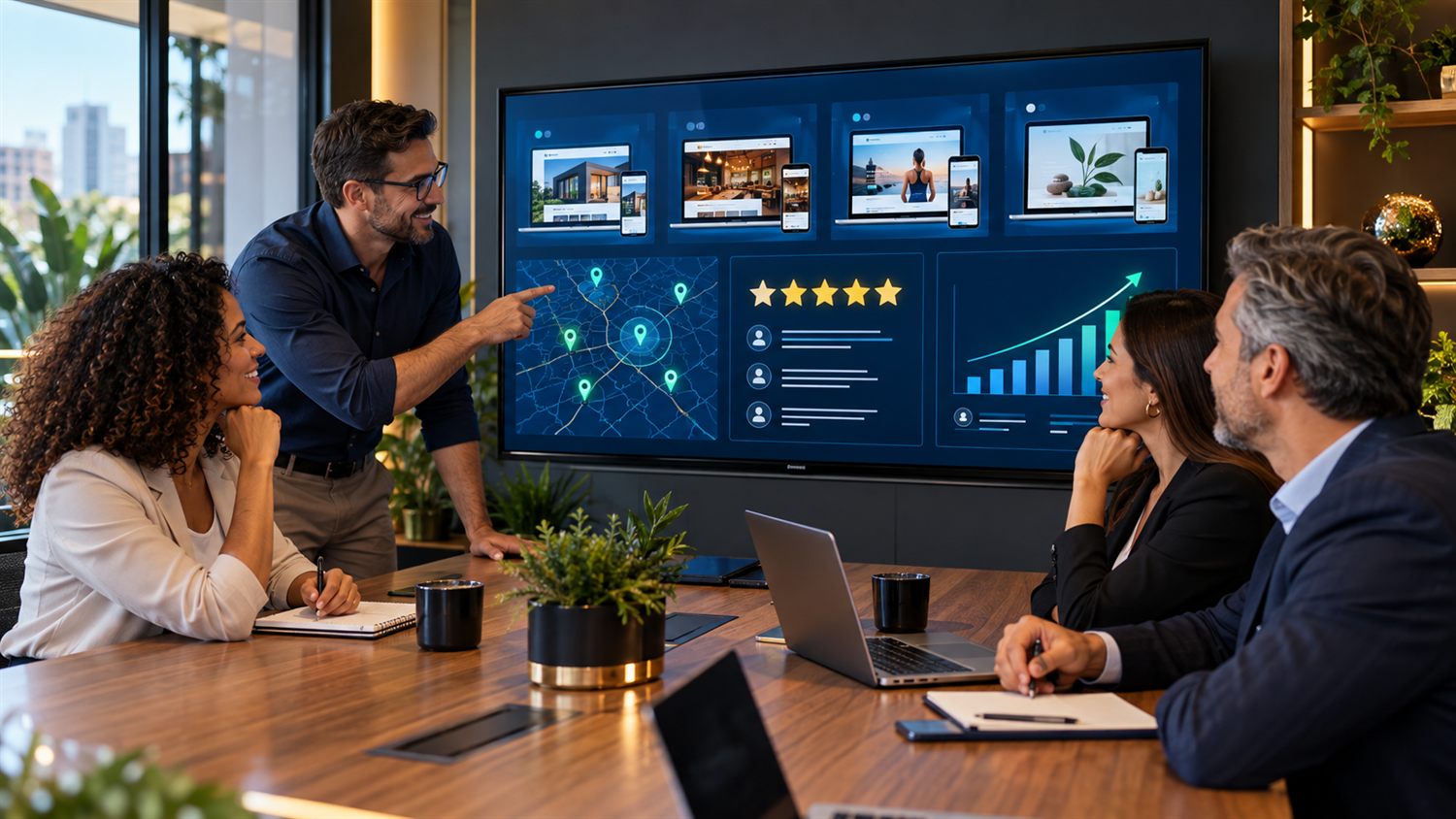 Resultados construídos na prática com projetos digitais para empresas locais.