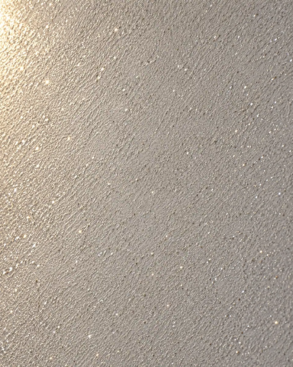 Close de parede com gel glitter, pontos luminosos sobre base clara